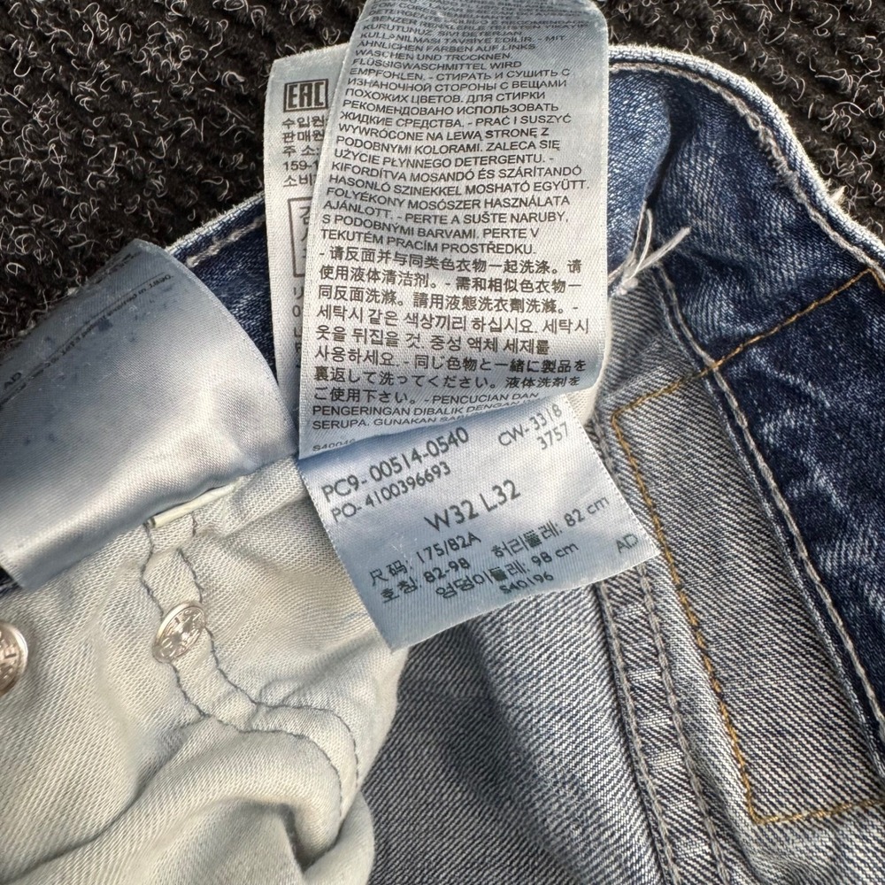 Levis 514 Straight Leg Jeans Light Wash Blue Denim Mens 32x32 - Picture 10 of 13